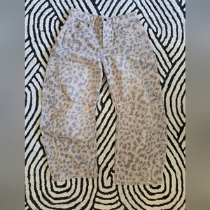 Leopard Print Wide-Leg Jeans